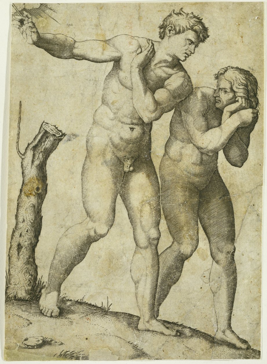 Expulsão do paraíso de Marcantonio Raimondi