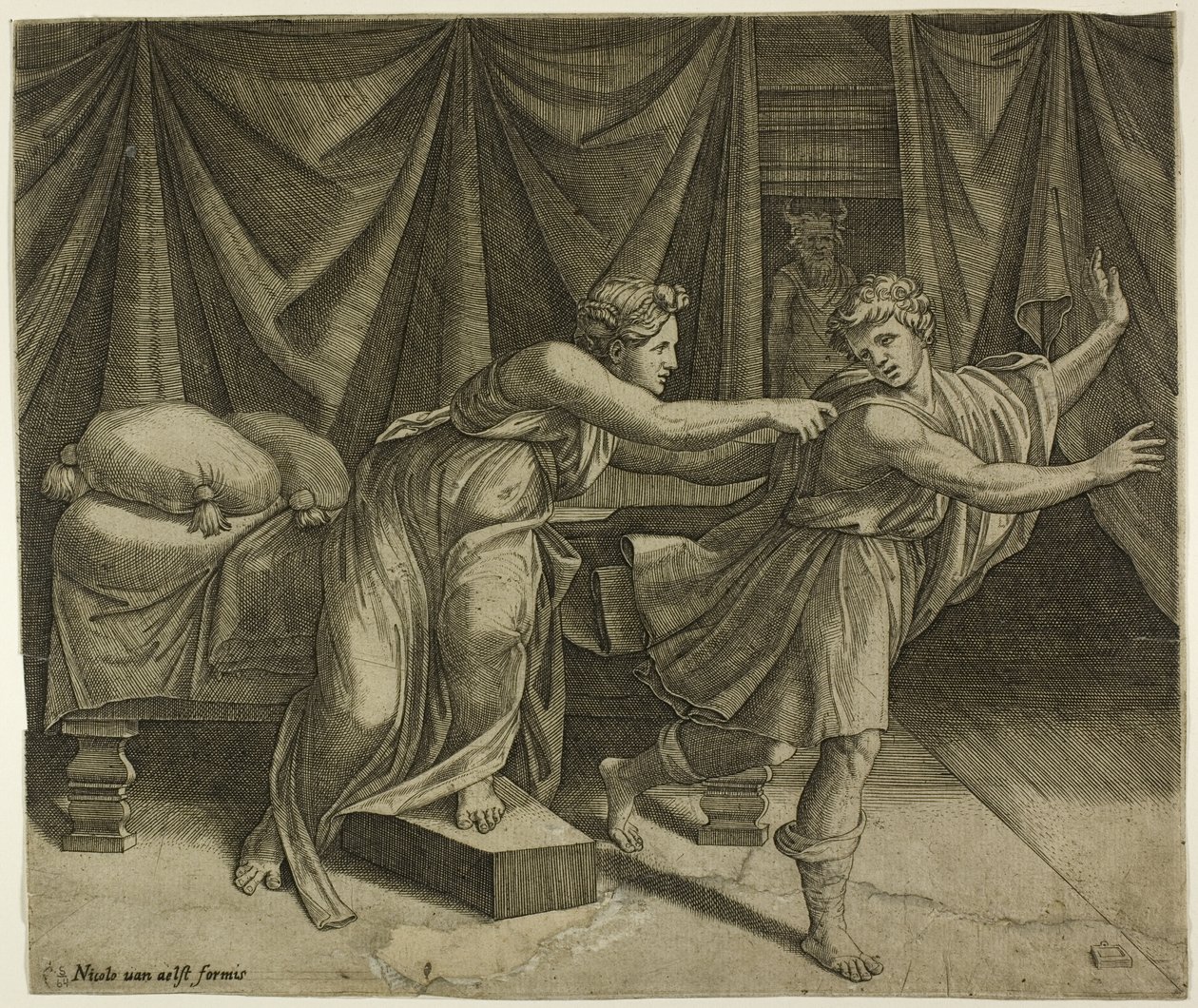 José e a mulher de Potifar de Marcantonio Raimondi