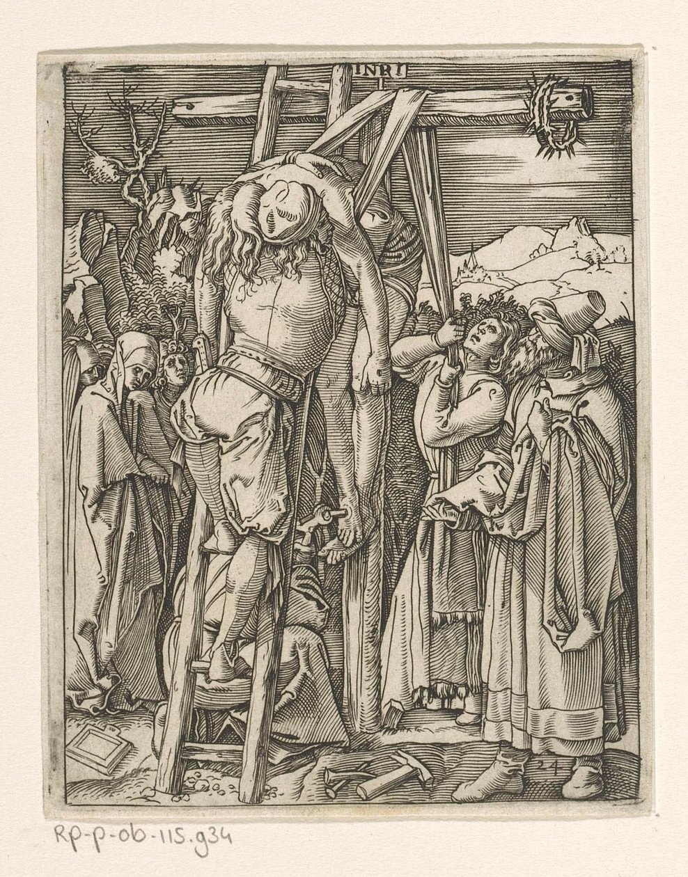Descida da Cruz
Paixão de Cristo (título da série) de Marcantonio Raimondi
