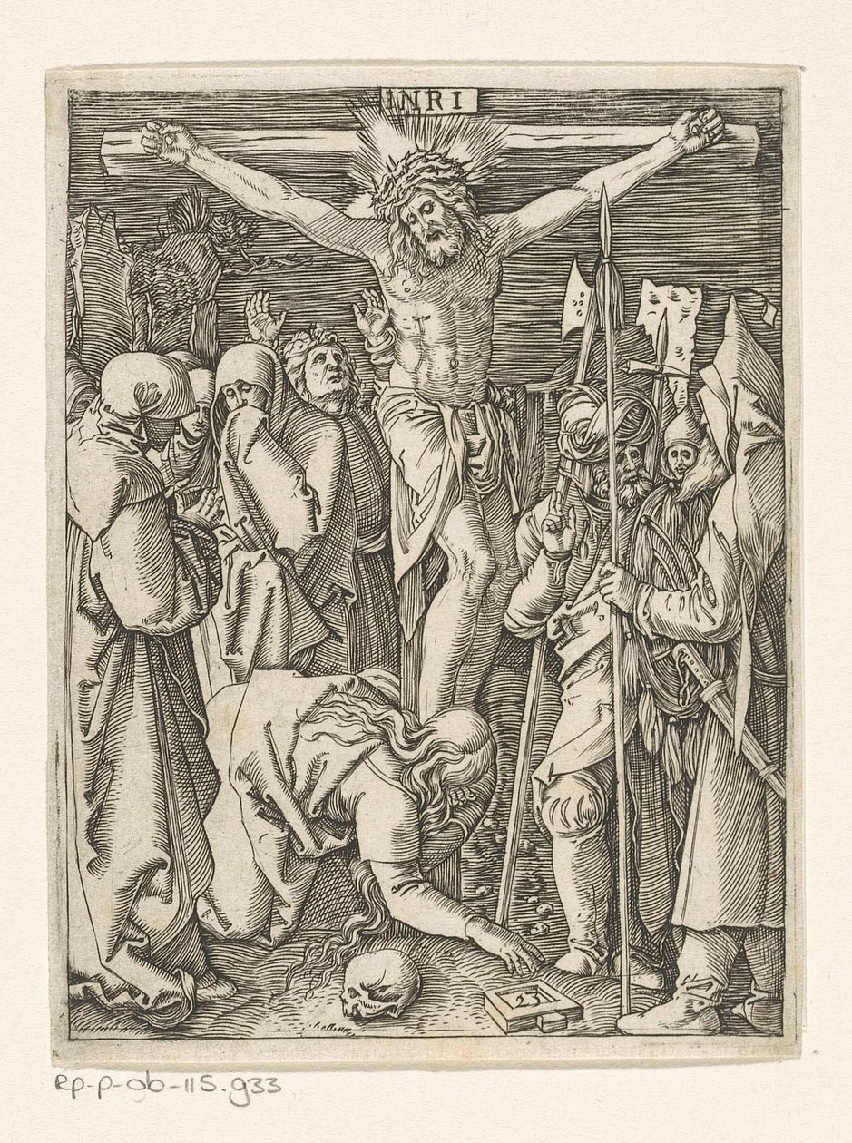 Crucificação Paixão de Cristo (título da série) de Marcantonio Raimondi