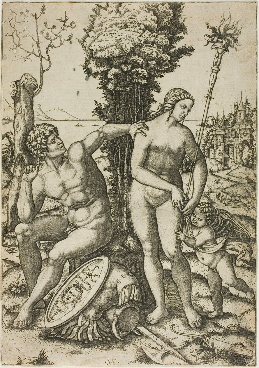 Marte, Vênus e Cupido de Marcantonio Raimondi