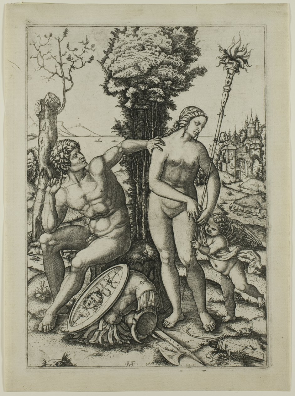 Marte, Vênus e Cupido de Marcantonio Raimondi