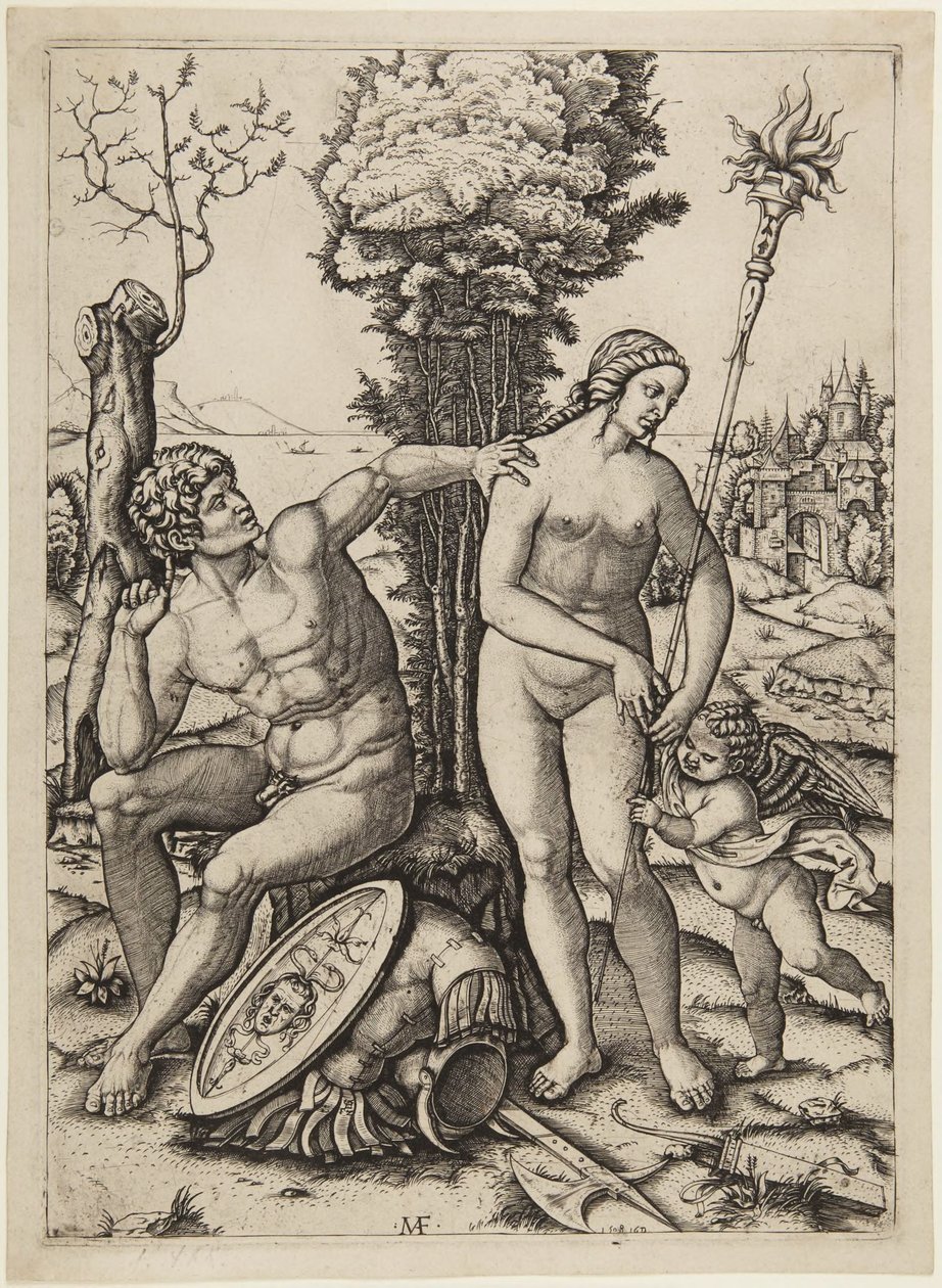Marte, Vénus e Cupido de Marcantonio Raimondi