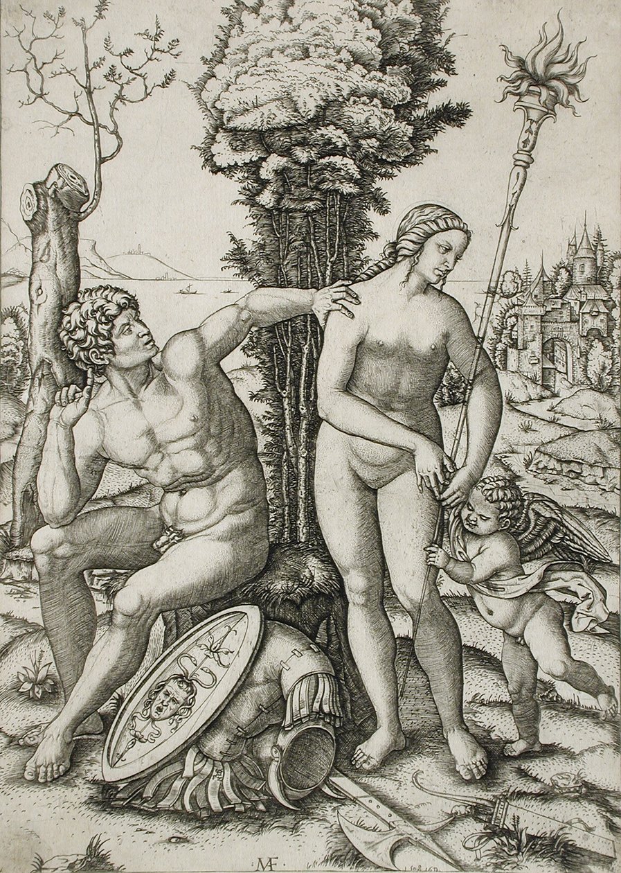 Marte, Vénus e Cupido de Marcantonio Raimondi