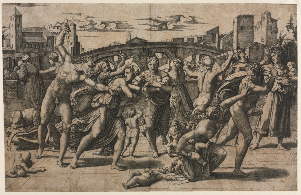 Massacre dos Inocentes (Com o Abeto) de Marcantonio Raimondi