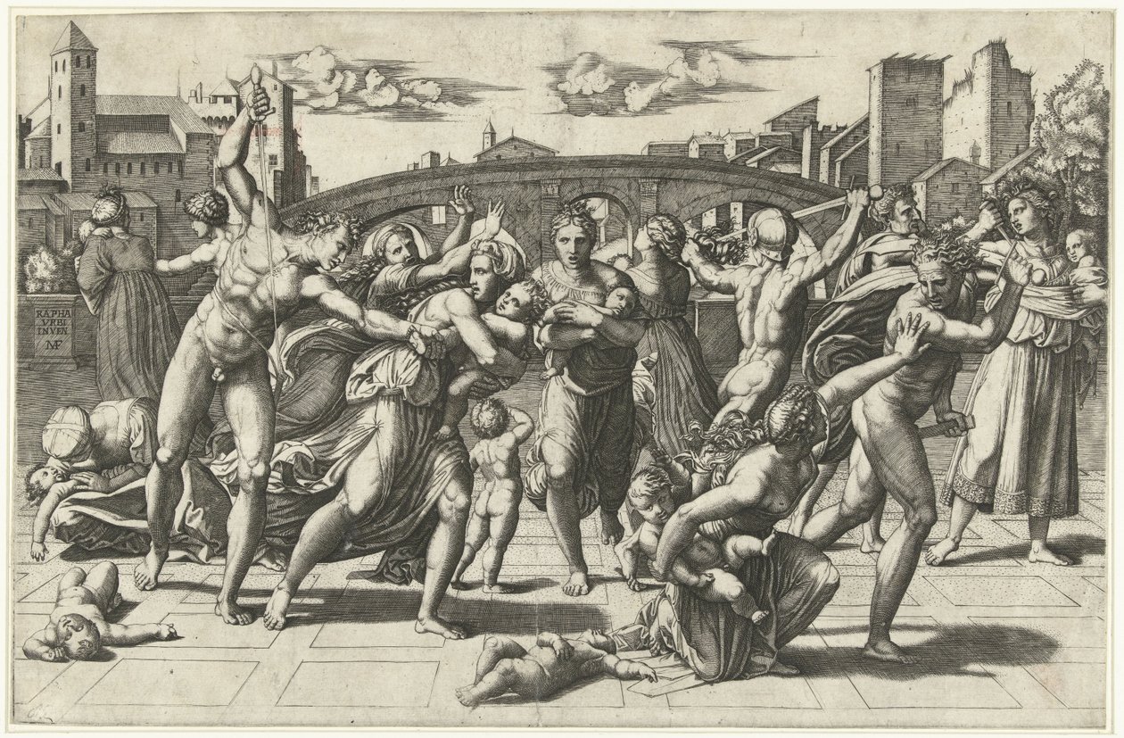 Massacre dos Inocentes, c.1515 de Marcantonio Raimondi