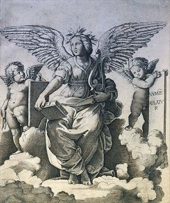 Poesia, c.1515 (gravura) de Marcantonio Raimondi