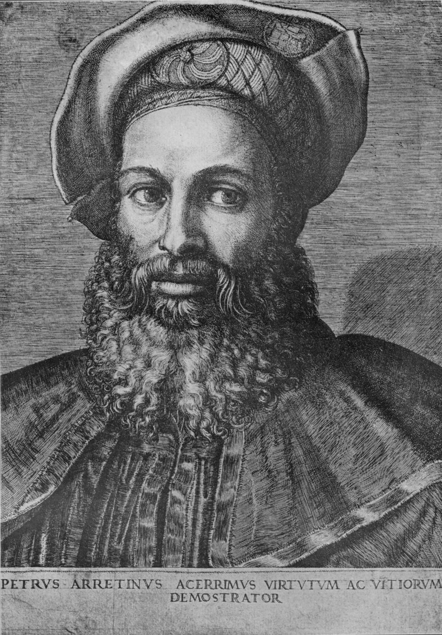 Retrato de Pietro Aretino, c1517 de Marcantonio Raimondi