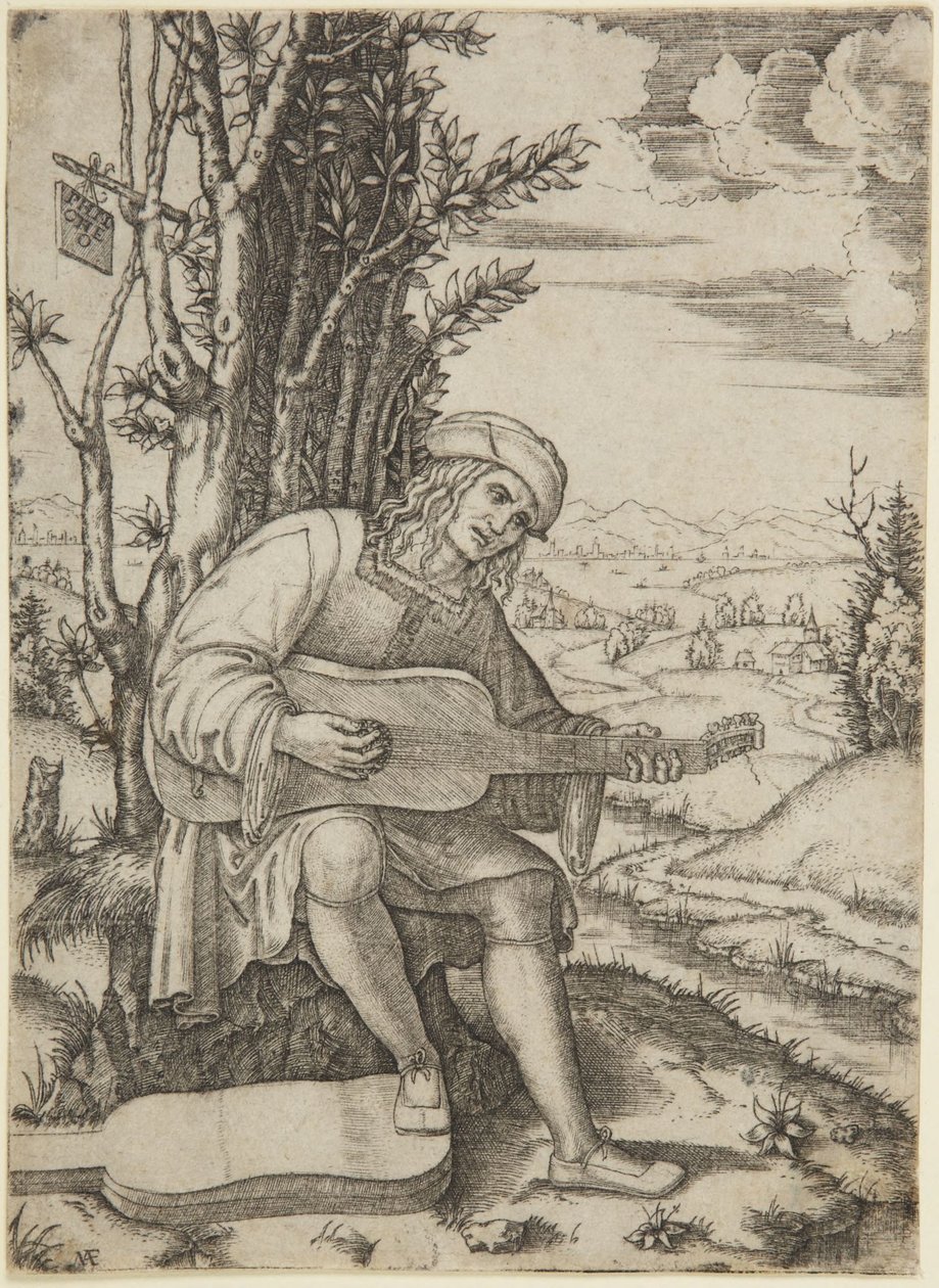 Retrato do poeta Giovanni Achillini, chamado Filoteo (Bartsch XIV/469; Delaborde 232; Passavant 276; Petrucci, n.º 1) de Marcantonio Raimondi