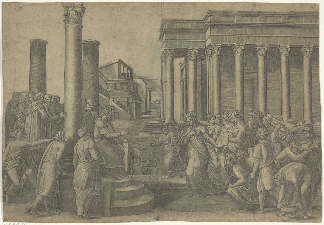 Salomão e a Rainha de Seba de Marcantonio Raimondi