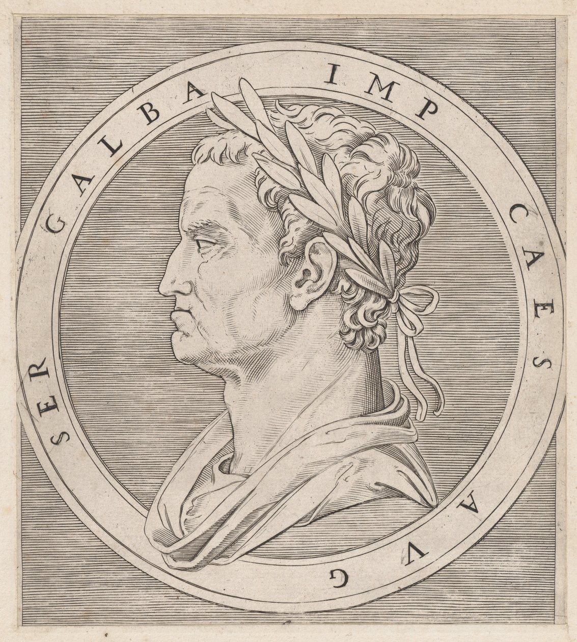 Speculum Romanae Magnificentiae: Galba, de The Twelve Caesars, ca. 1500-1534., ca. 1500-1534. de Marcantonio Raimondi