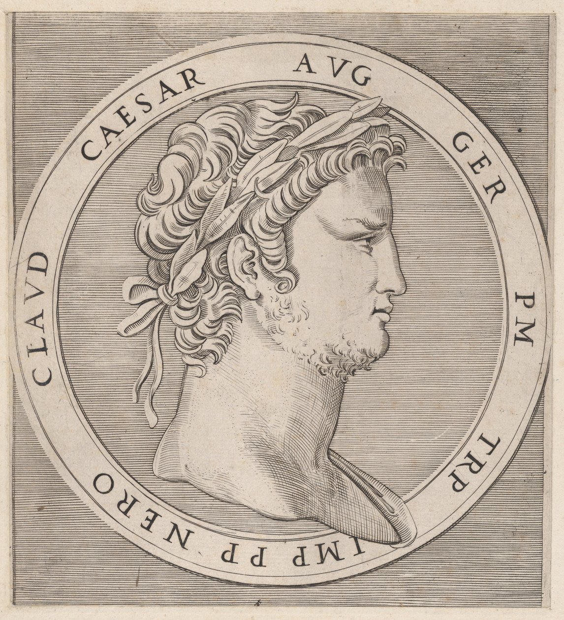 Speculum Romanae Magnificentiae: Nero, de The Twelve Caesars, ca. 1500-1534., ca. 1500-1534. de Marcantonio Raimondi