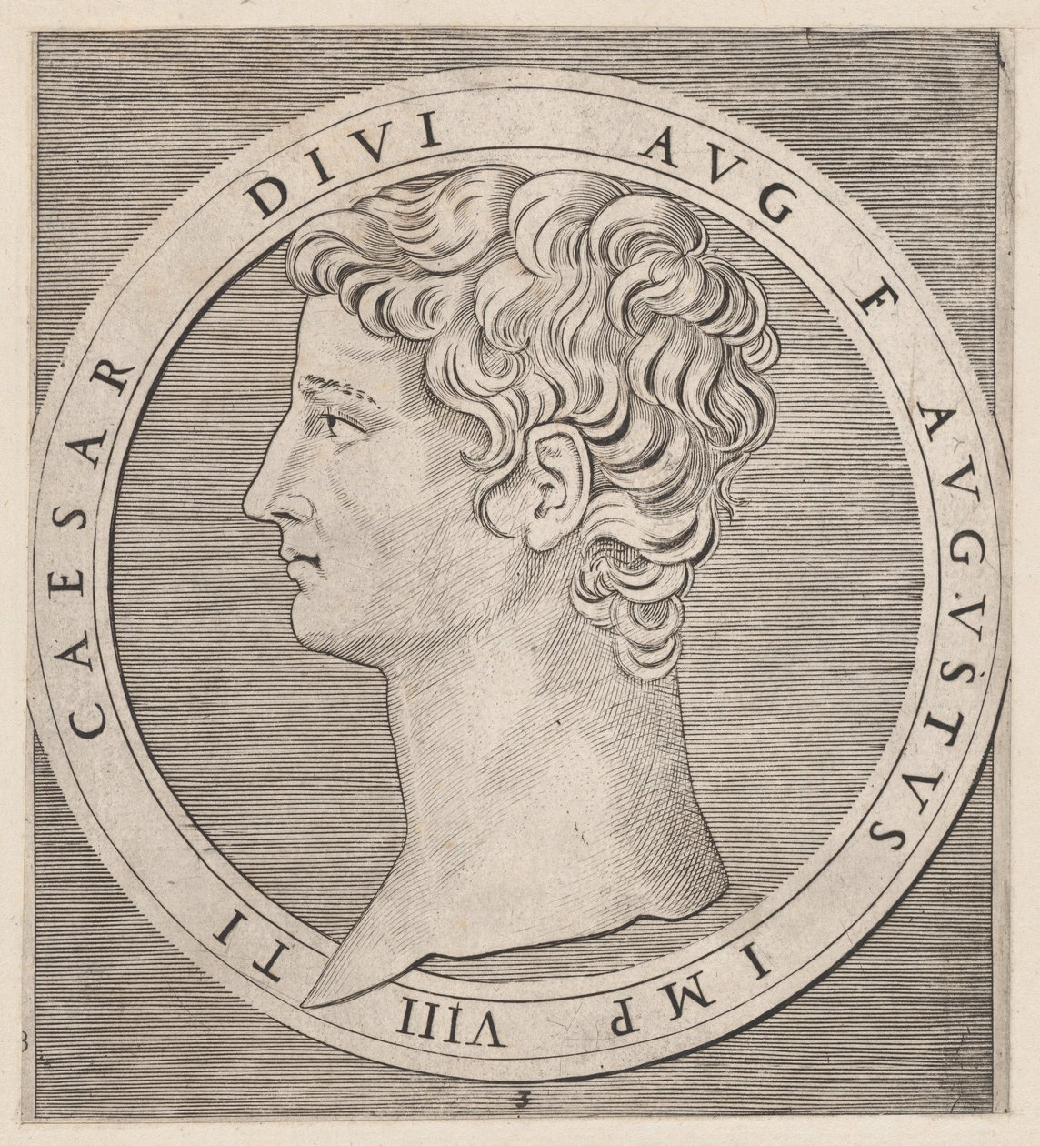 Speculum Romanae Magnificentiae: Tibério, de The Twelve Caesars, ca. 1500-1534., ca. 1500-1534. de Marcantonio Raimondi