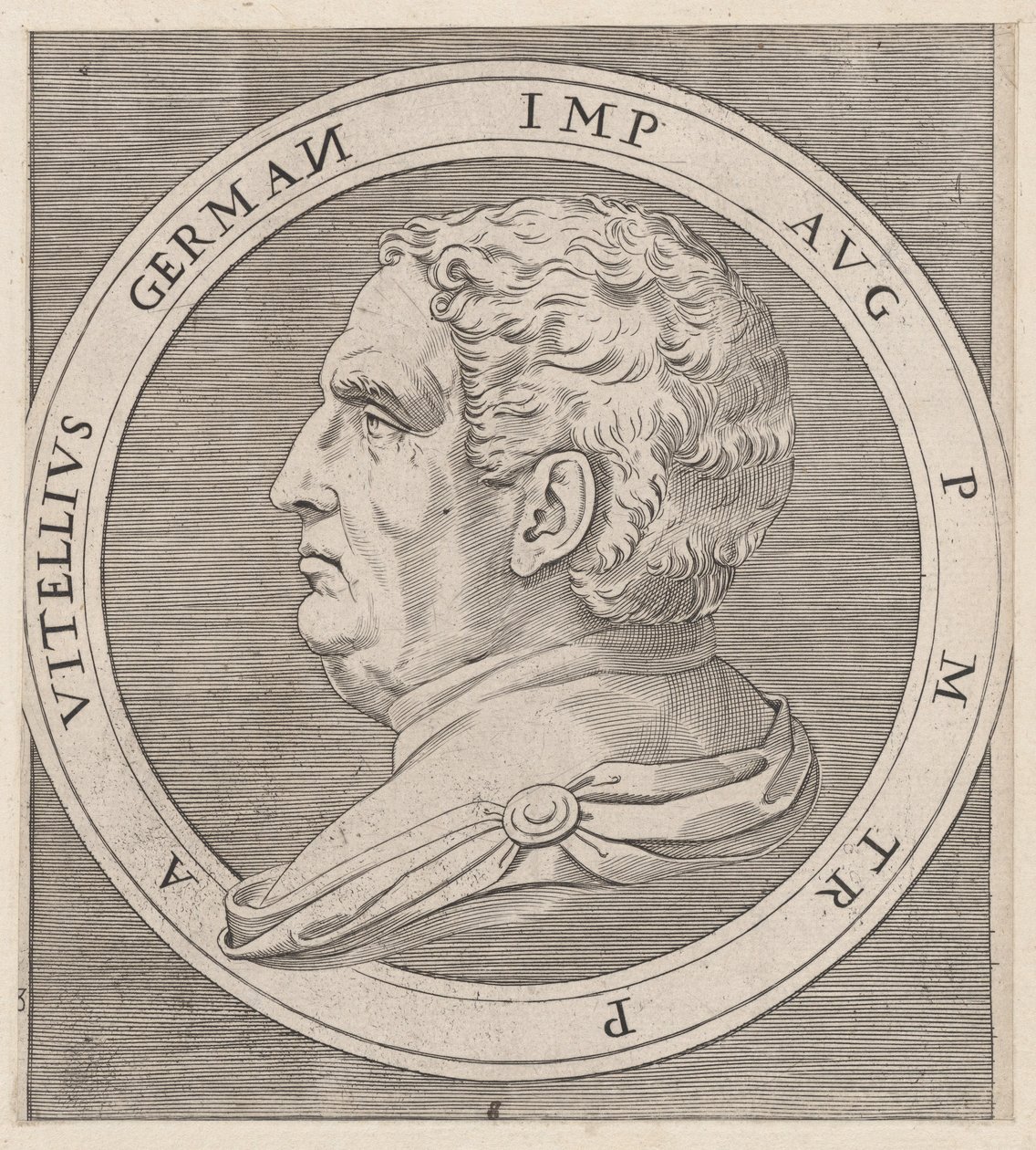 Speculum Romanae Magnificentiae: Vitellius, de The Twelve Caesars, ca. 1500-1534., ca. 1500-1534. de Marcantonio Raimondi