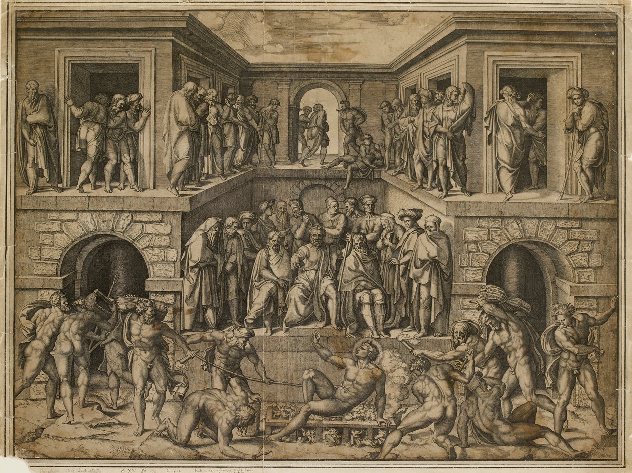 O Martírio de São Lourenço, c1525 de Marcantonio Raimondi