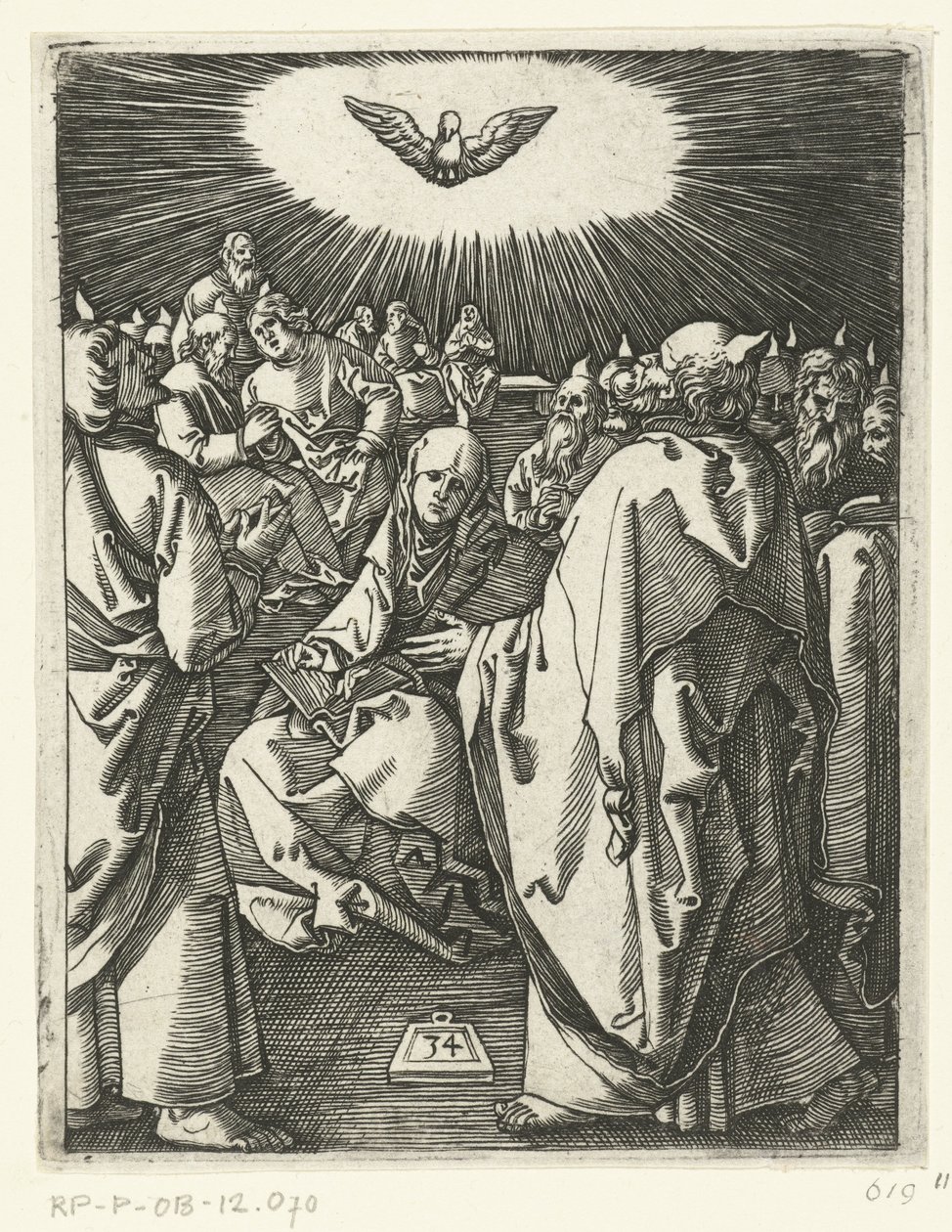 efusão do Espírito Santo
Paixão de Cristo (título da série) de Marcantonio Raimondi
