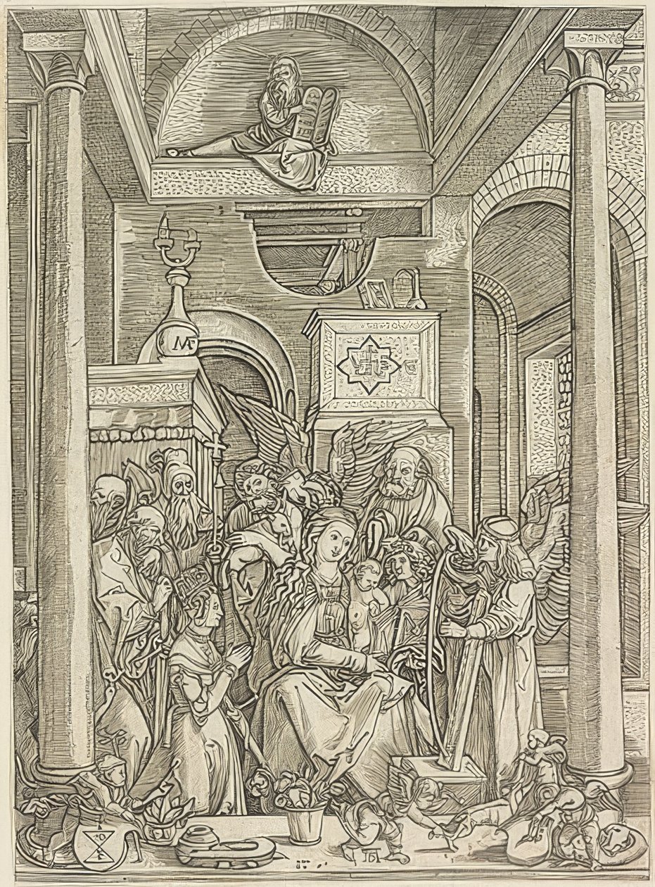 Glorificação de Maria de Marcantonio Raimondi