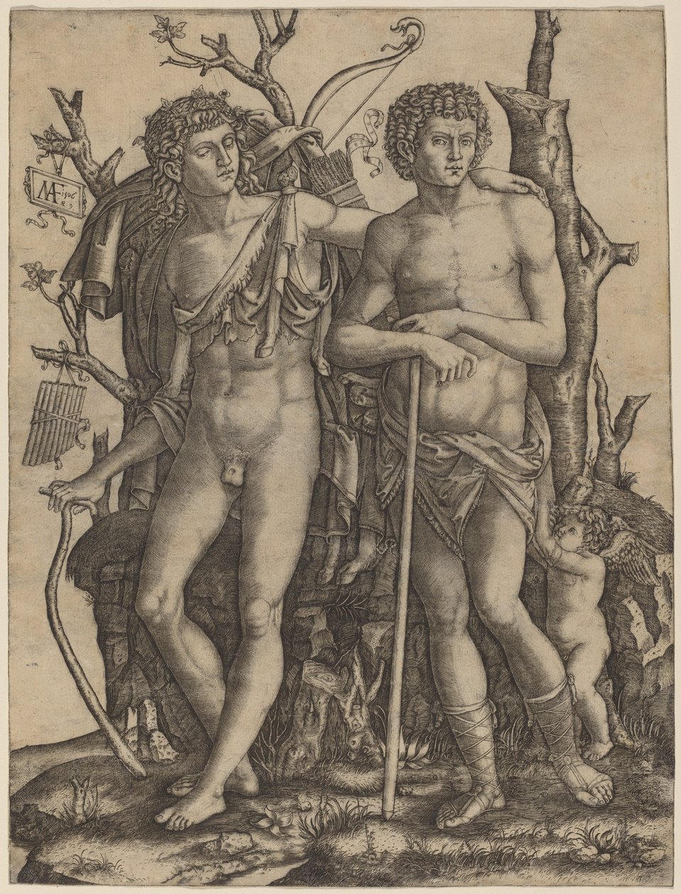 Apolo e Jacinto de Marcantonio Raimondi after Francesco Francia