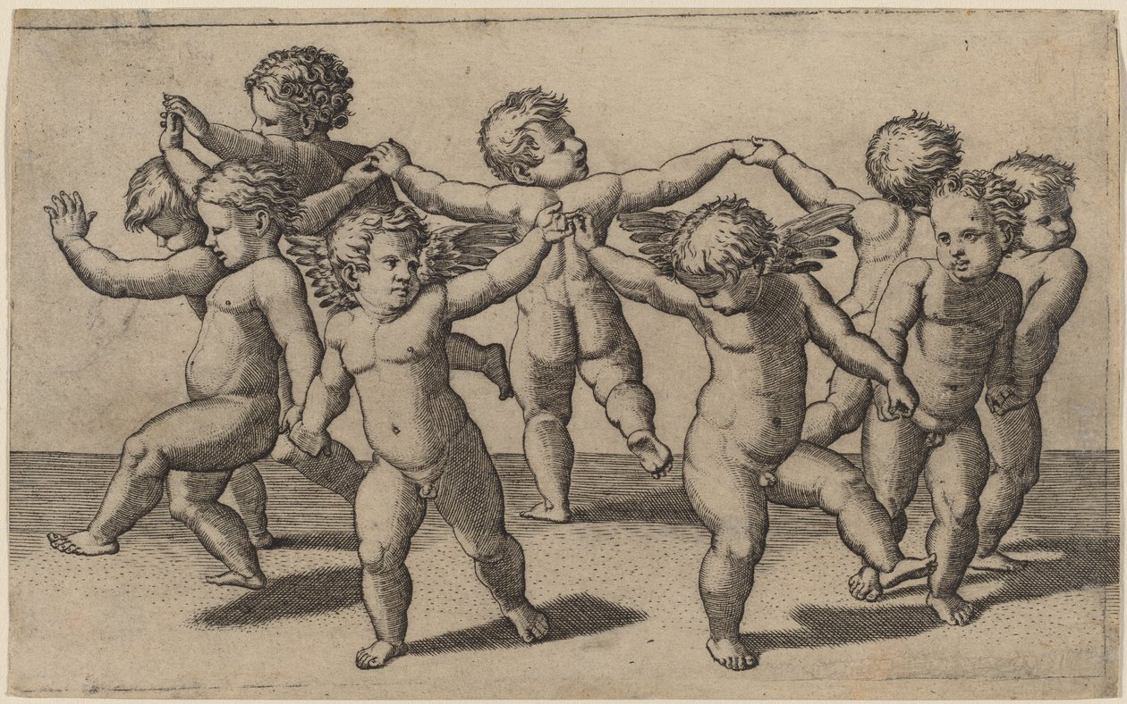 Dança dos Cupidos de Marcantonio Raimondi after Raphael