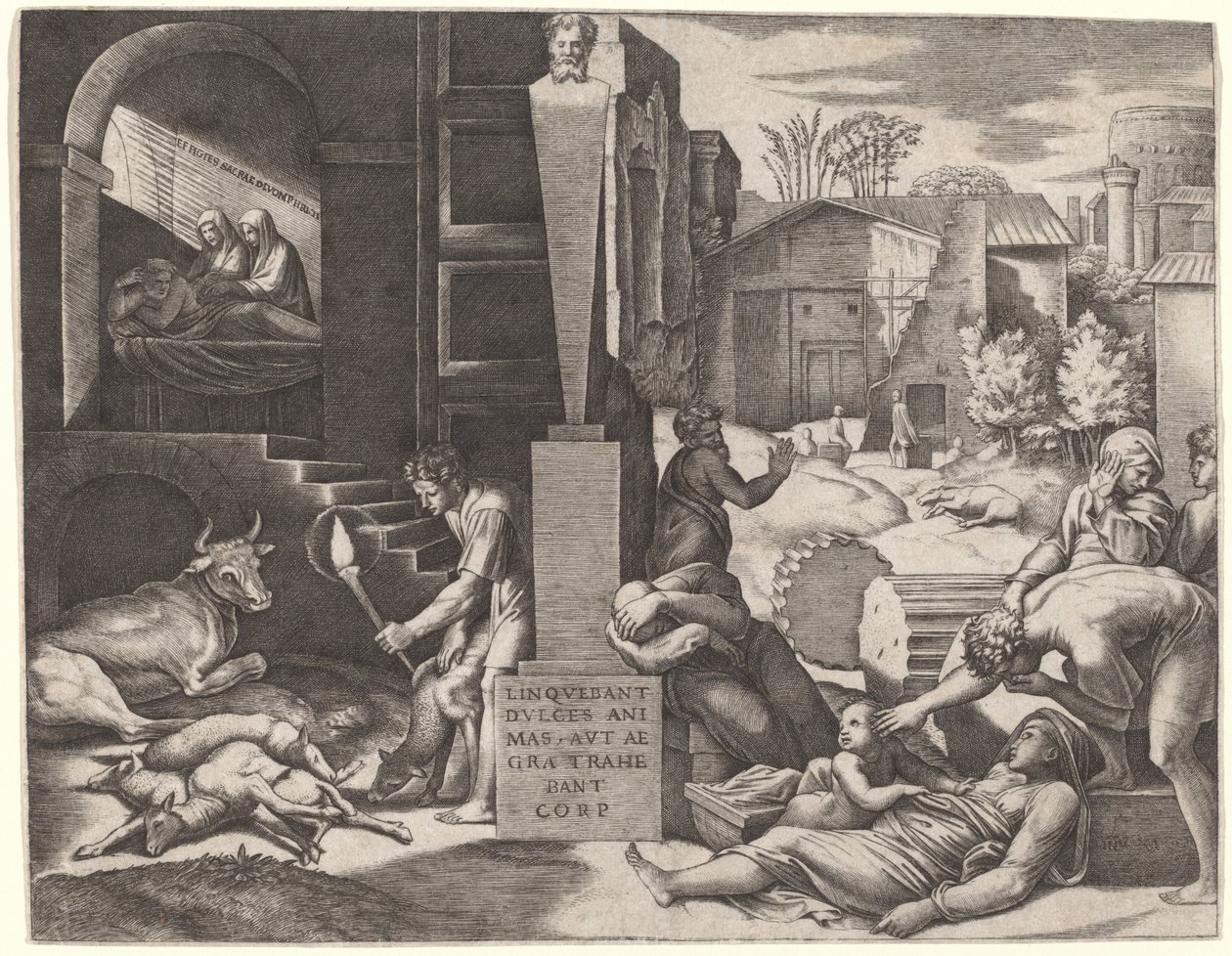 Il Morbetto (A Peste) de Marcantonio Raimondi after Raphael