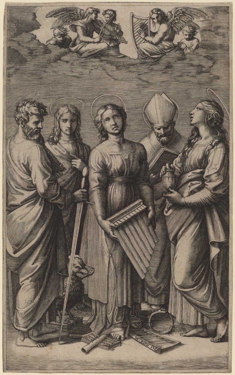 Santa Cecília de Marcantonio Raimondi after Raphael