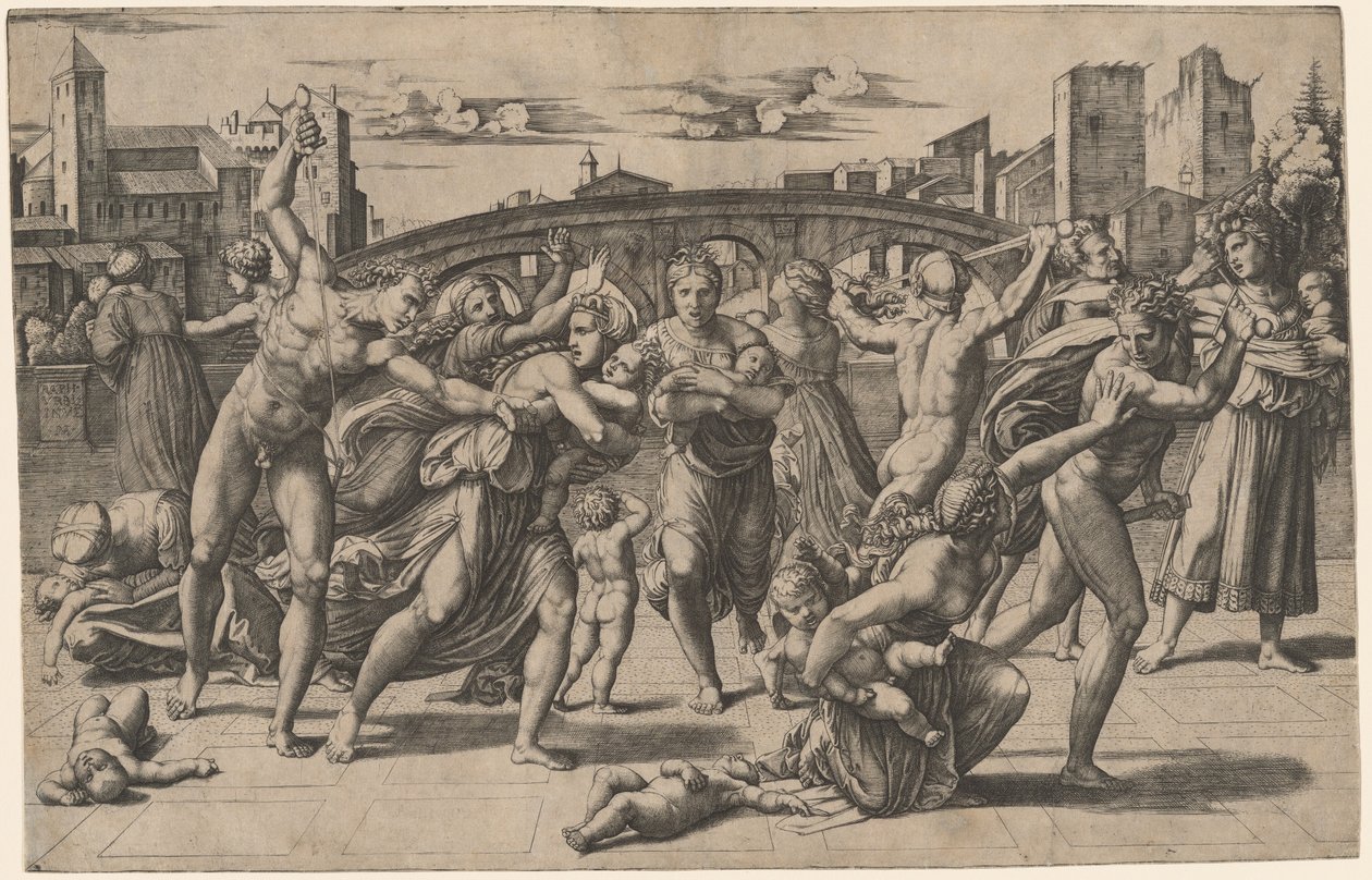 O Massacre dos Inocentes de Marcantonio Raimondi after Raphael