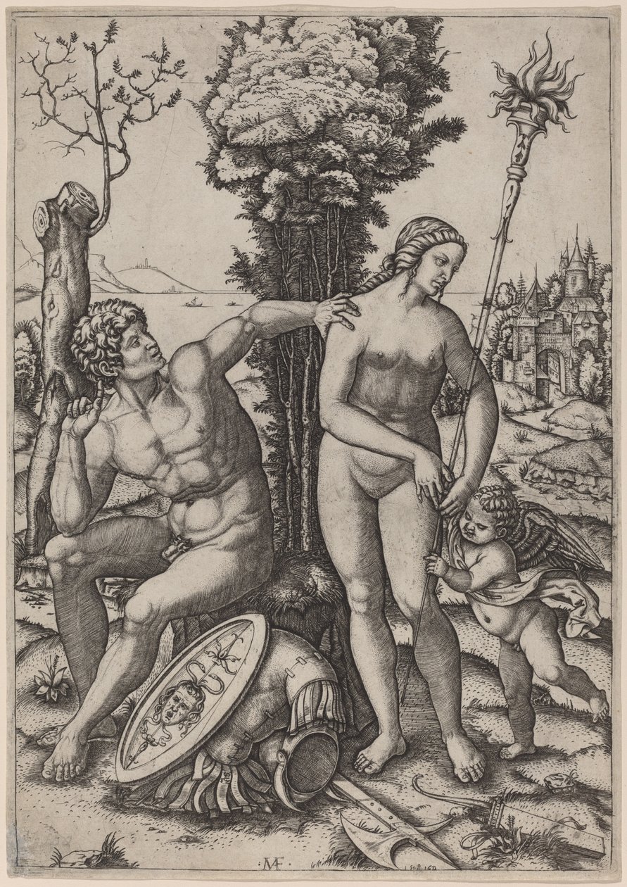 Marte, Vênus e Eros de Marcantonio Raimondi possibly after Andrea Mantegna