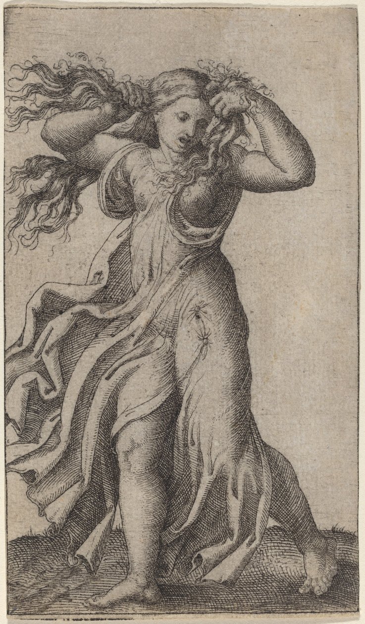 Mulher puxando o cabelo de Marcantonio Raimondi possibly after Francesco Francia