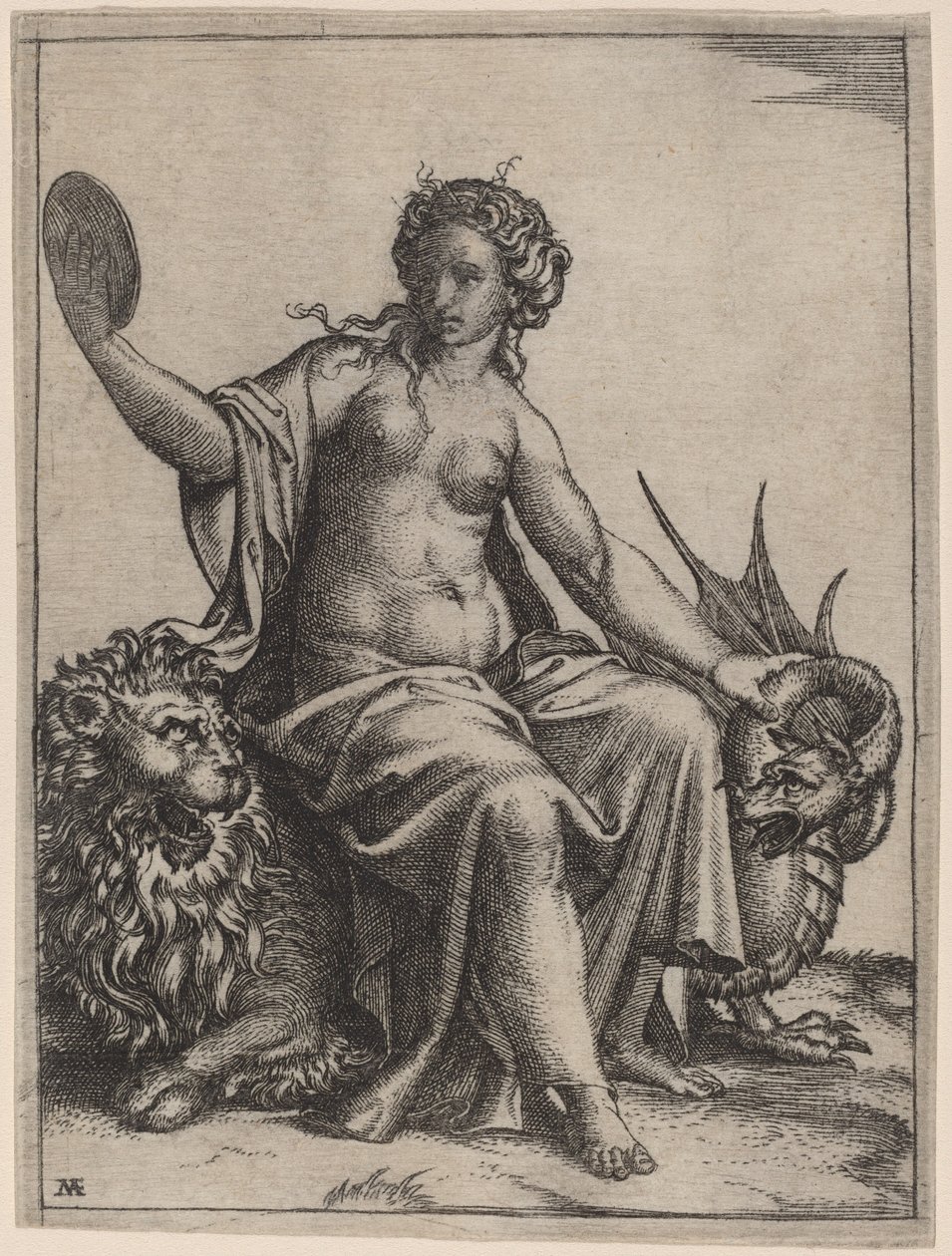 Prudência de Marcantonio Raimondi possibly after Raphael
