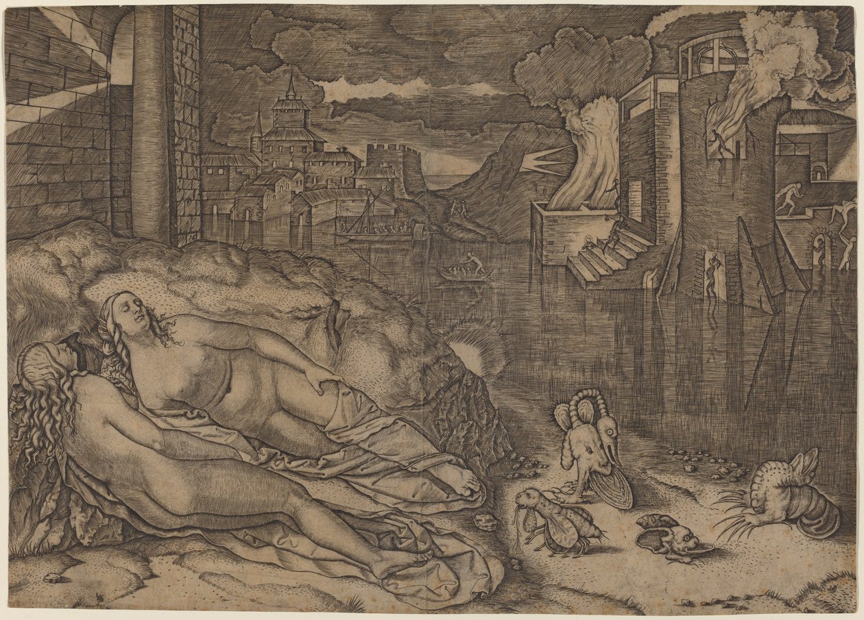 O sonho de Rafael de Marcantonio Raimondi possibly after Raphael