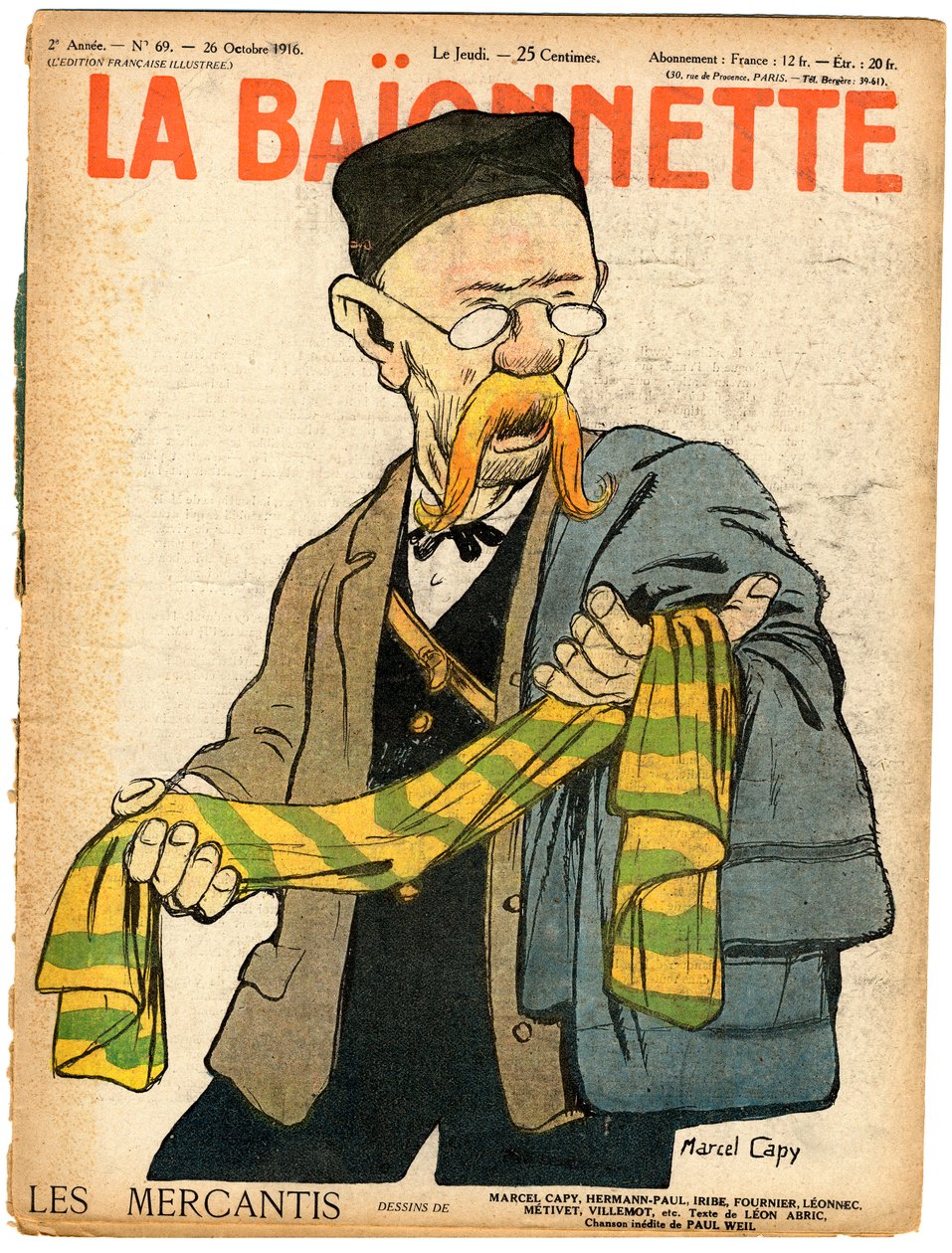 Capa de "La Baionnette", Satirical in Colours de Marcel Amable O.L. Capy