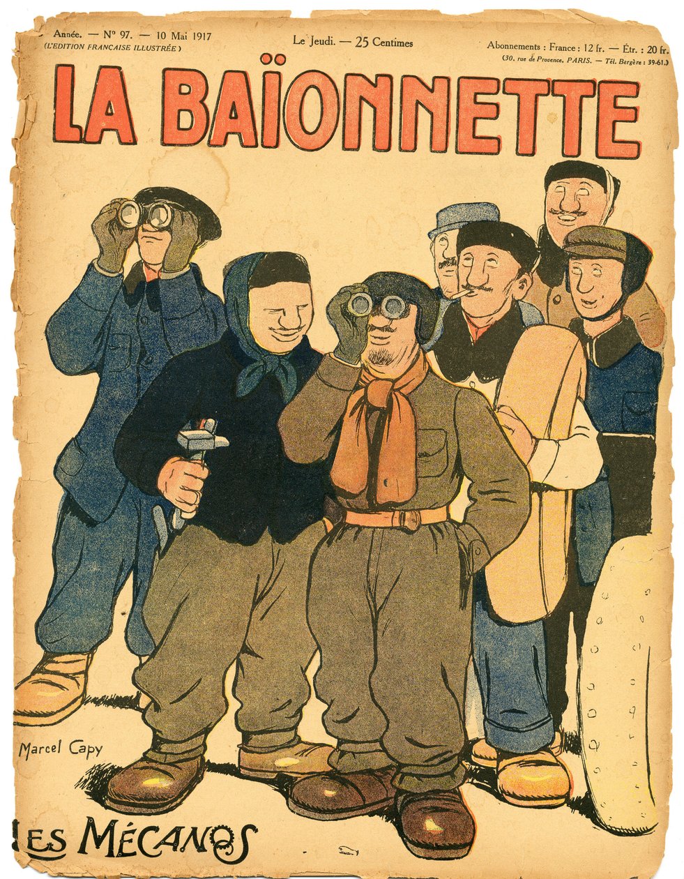 Capa de "La Baionnette", sátira colorida de Marcel Amable O.L. Capy