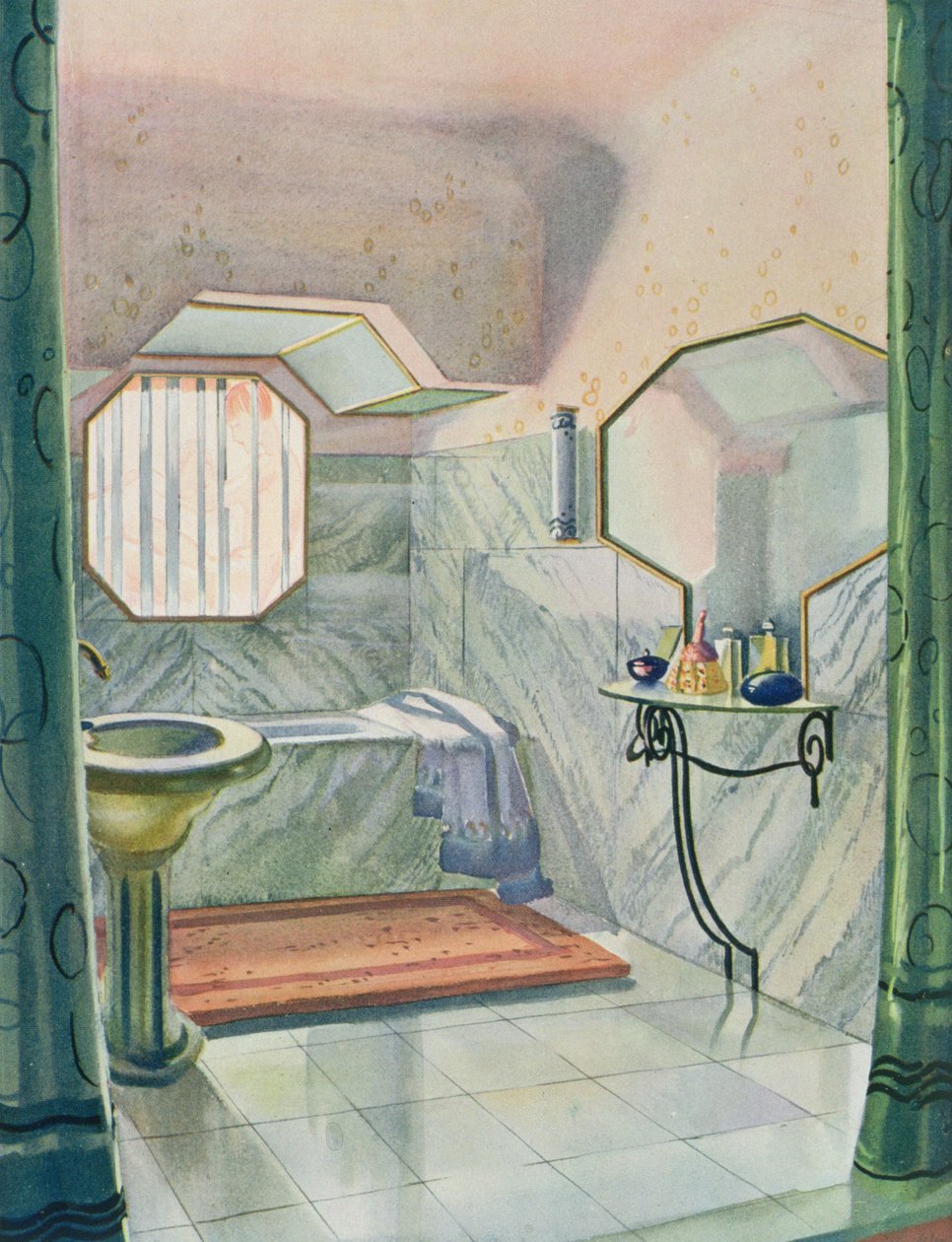 Casa de banho desenhada por Marcel Dalmas, de 