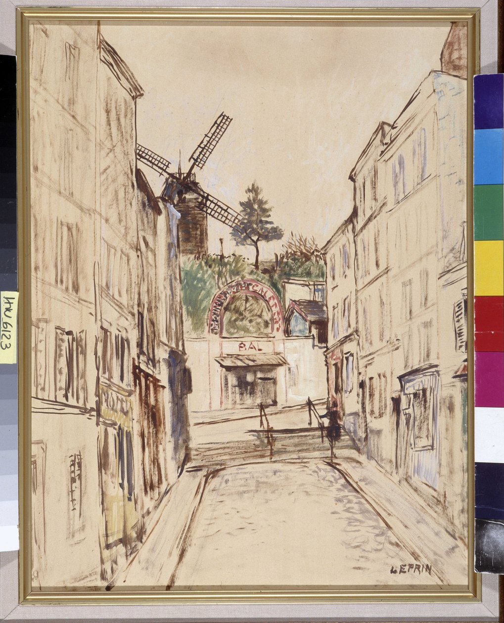 Le Moulin de la Galette: vista do famoso cabaré de Montmartre. Óleo sobre tela Marouflee por Marcel Leprin (1891-1933). Menção obrigatória: coleção de fundação Regards de Provence, Marselha de Marcel Leprin