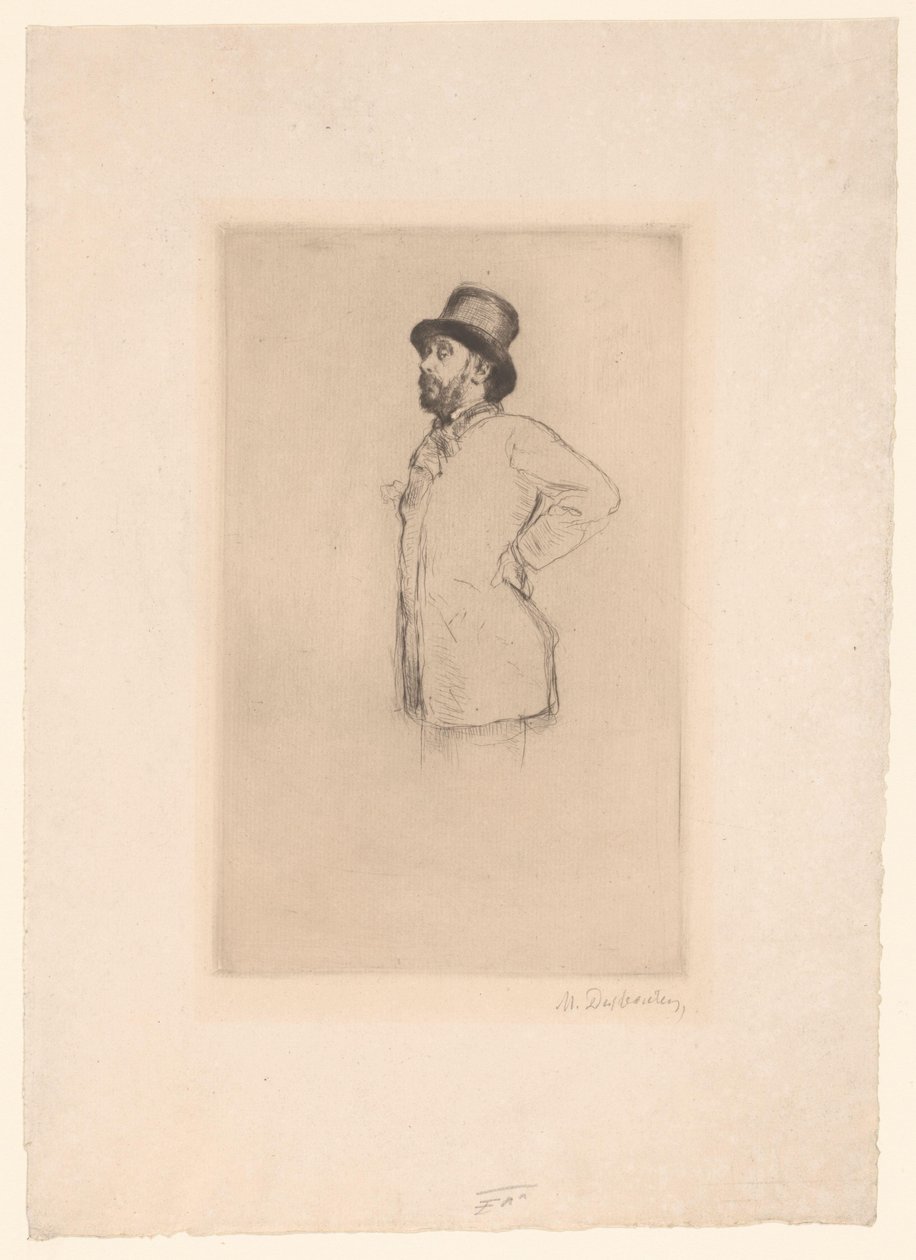 Retrato de Edgar Degas de Marcellin Gilbert Desboutin (signed by artist)