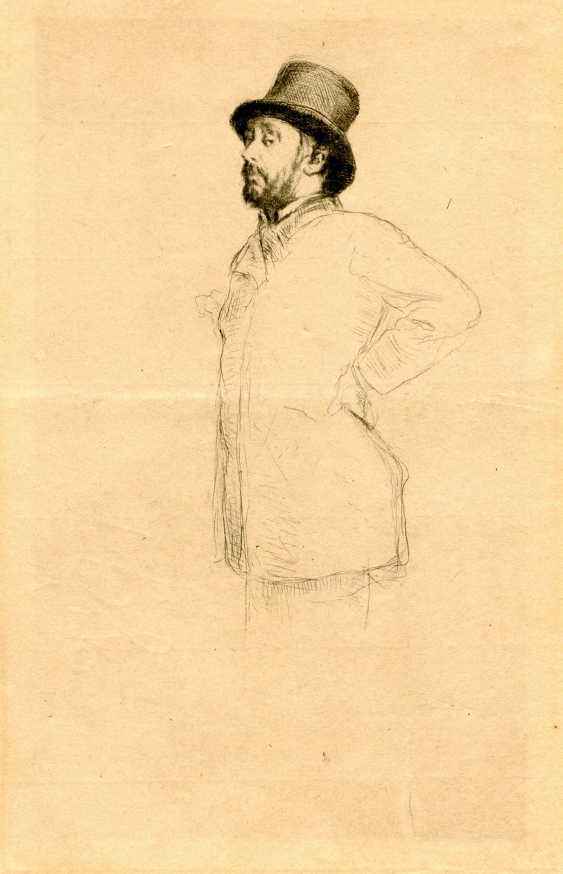 Edgar Degas de chapéu. de Marcellin Gilbert Desboutin