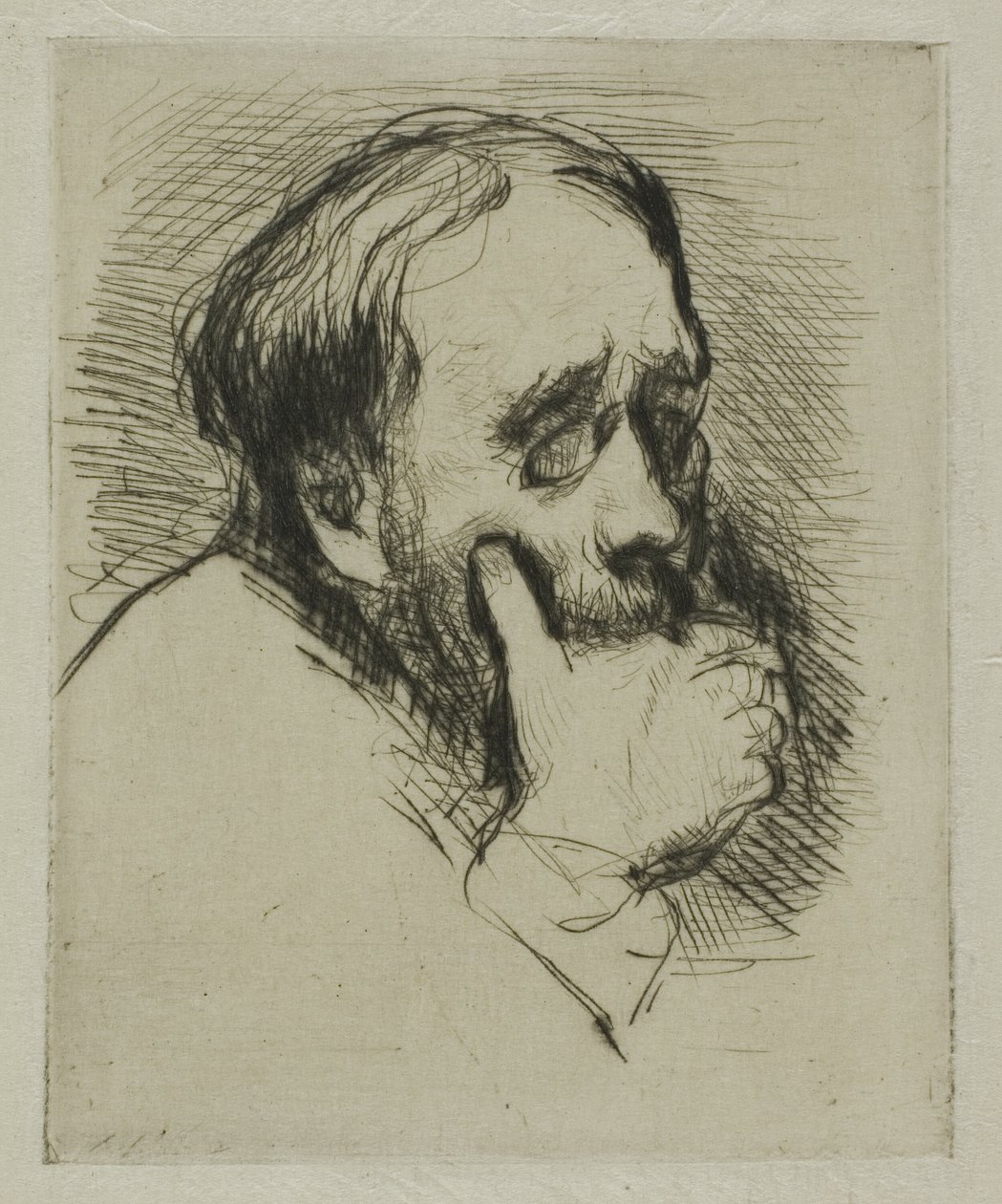 Retrato de Degas, com a mão sobre a boca de Marcellin Gilbert Desboutin