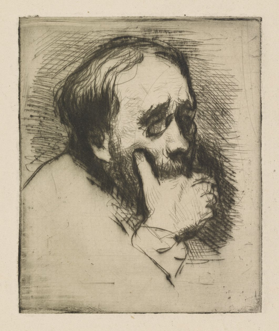 Retrato de Edgar Degas, 1875 (drypoint) de Marcellin Gilbert Desboutin