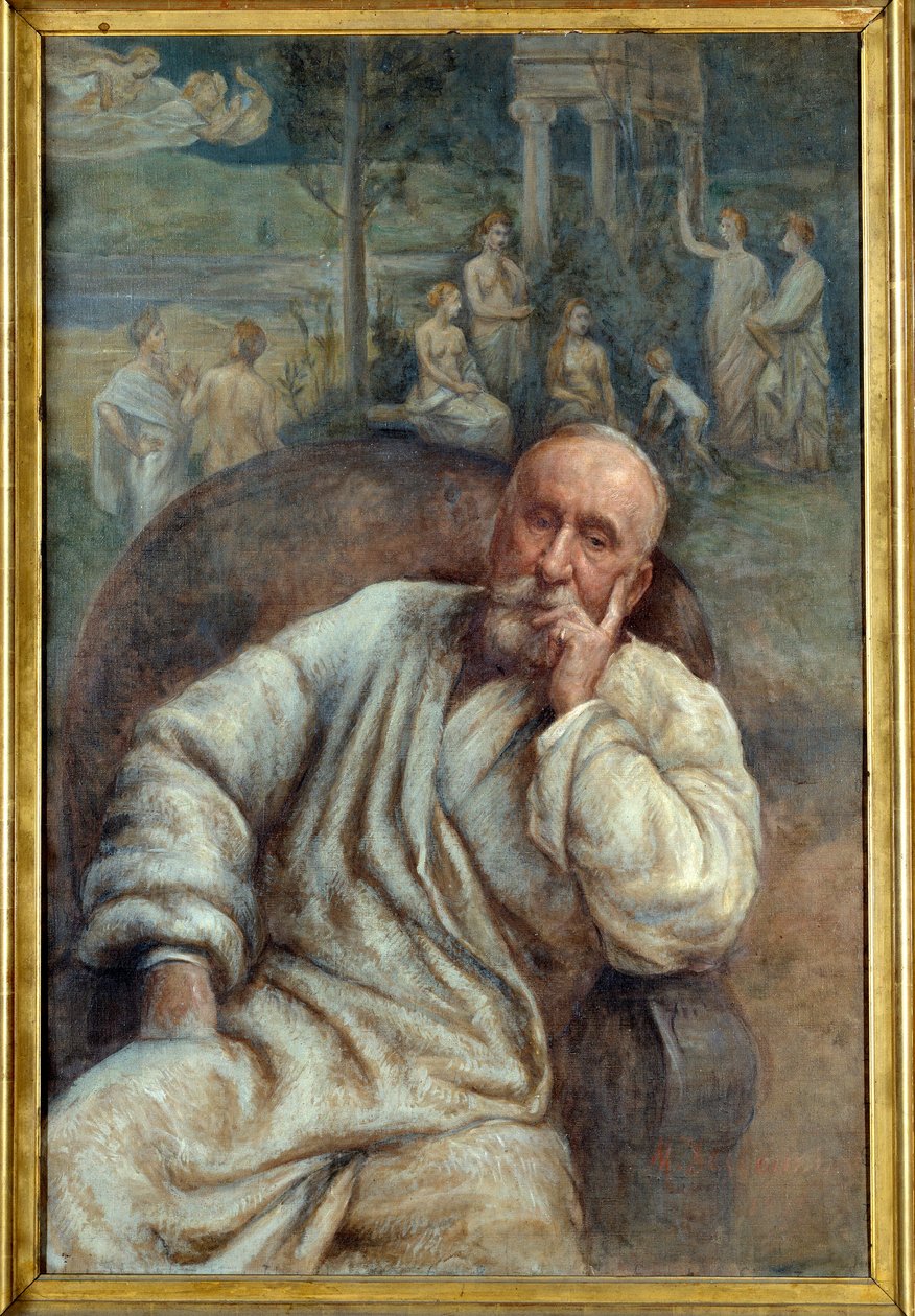 Retrato do pintor Pierre Cecil Puvis de Chavanne (1824-1898) Pintura de Marcellin Gilbert Desboutins (1823-1902) Amiens, musee de la Picardie - Retrato do pintor Pierre Cecil Puvis de Chavanne (1824-1898). Pintura de Marcelino Gi de Marcellin Gilbert Desboutin