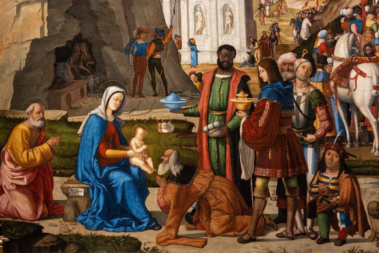 Adoração pelos Sábios, detalhe de Marcello Fogolino