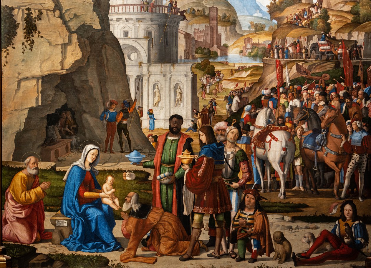Adoração pelos Sábios, detalhe de Marcello Fogolino