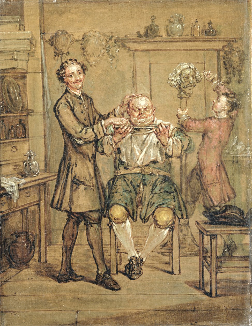 O barbeiro, c.1760-69 de Marcellus the Younger Laroon