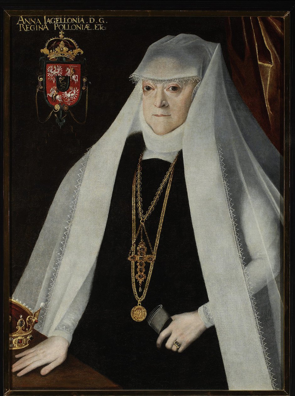 Anna Jagellon, reine de Pologne - Retrato de Anna Jagiellon (1523-1596), rainha da Polónia, de Kober, Martin (1550-1609). Óleo sobre tela, antes de 1596. Muzeum Narodowe, Varsóvia de Marcin Kober