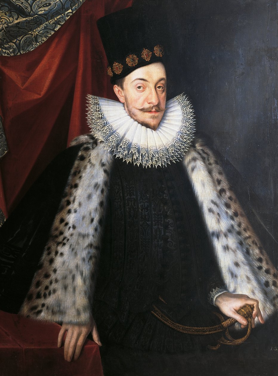 Retrato de Sigismundo III Vasa, rei da Suécia e da Polónia, por Martin Kober, pintura de Marcin Kober