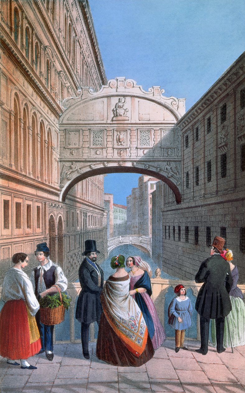 A ponte dos suspiros, Veneza, gravada por Brizeghel de Marco Moro