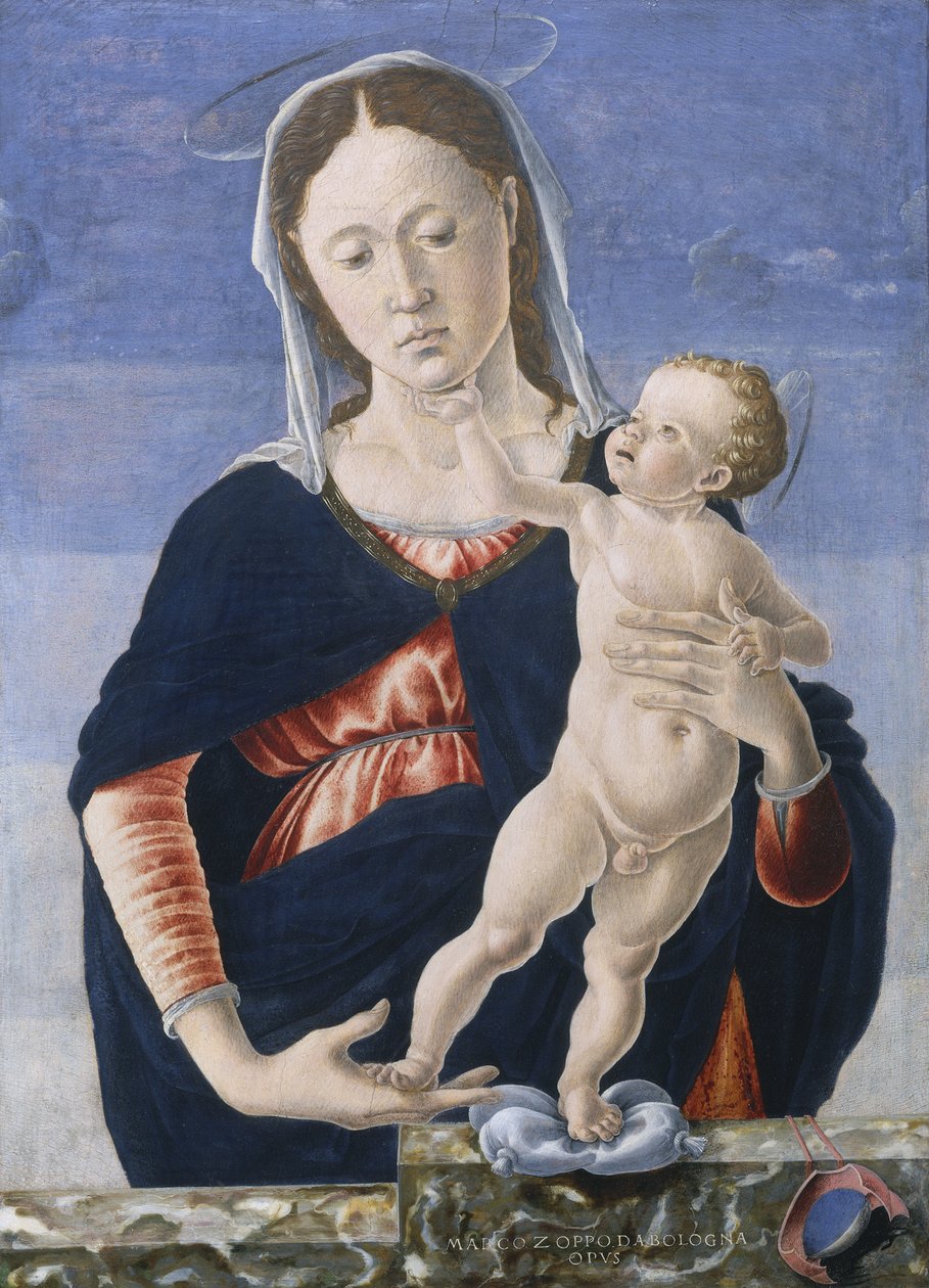 Madonna e Criança, c.1467-8 (tempera no painel de álamo) de Marco Zoppo