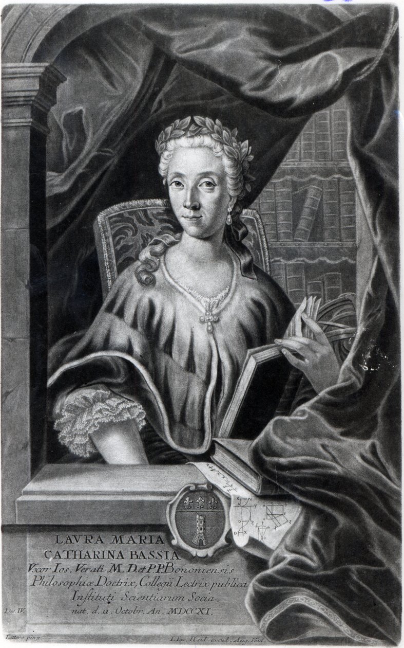 Laura Maria Caterina Bassi, gravada por Johann Jakob Haid de Marco Alvise Pitteri