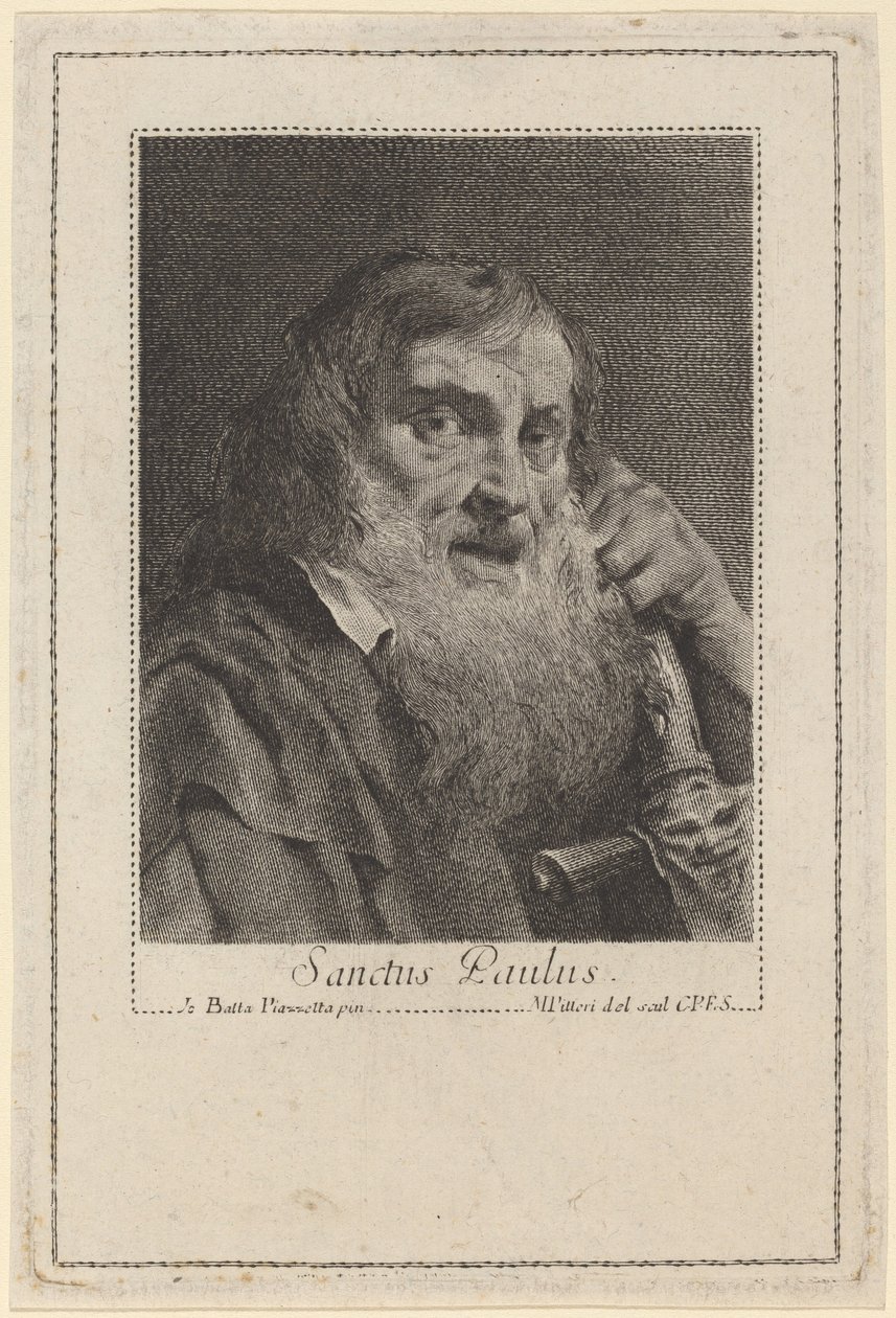 Sanctus Paulus de Marco Alvise Pitteri after Giovanni Battista Piazzetta