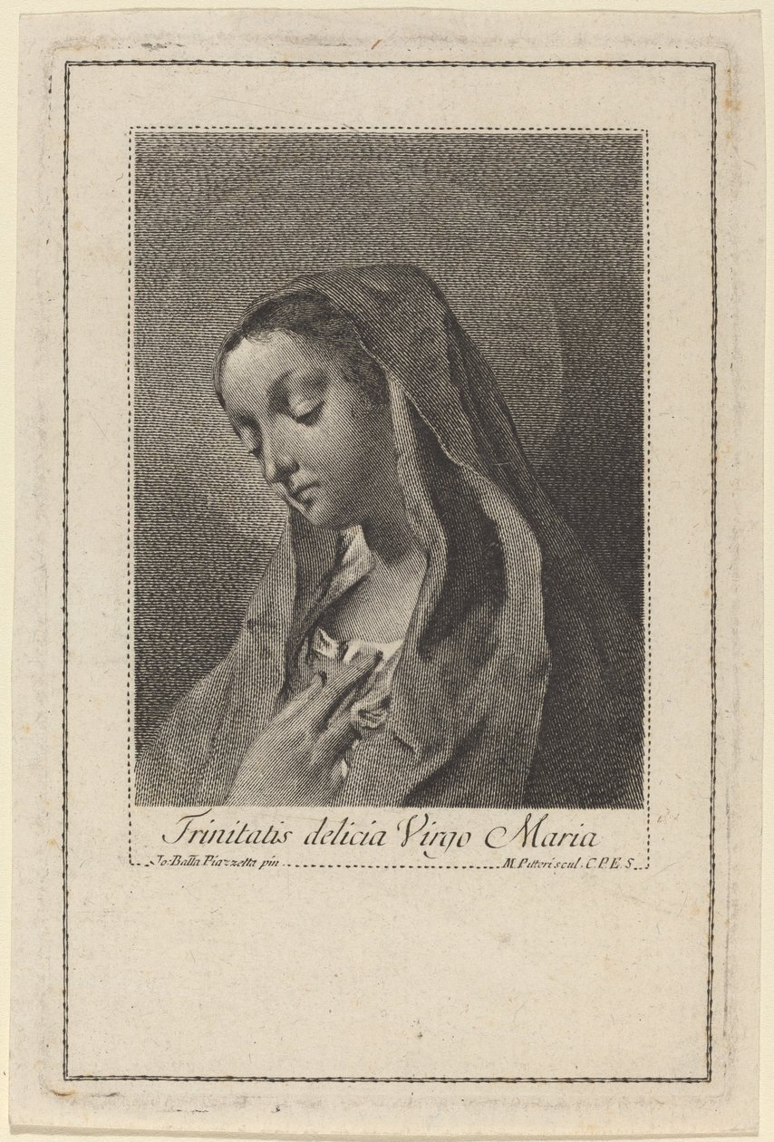 A favorita da Trindade é a Virgem Maria de Marco Alvise Pitteri after Giovanni Battista Piazzetta