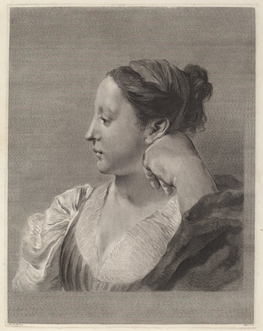Jovem de perfil de Marco Alvise Pitteri after Giovanni Battista Piazzetta